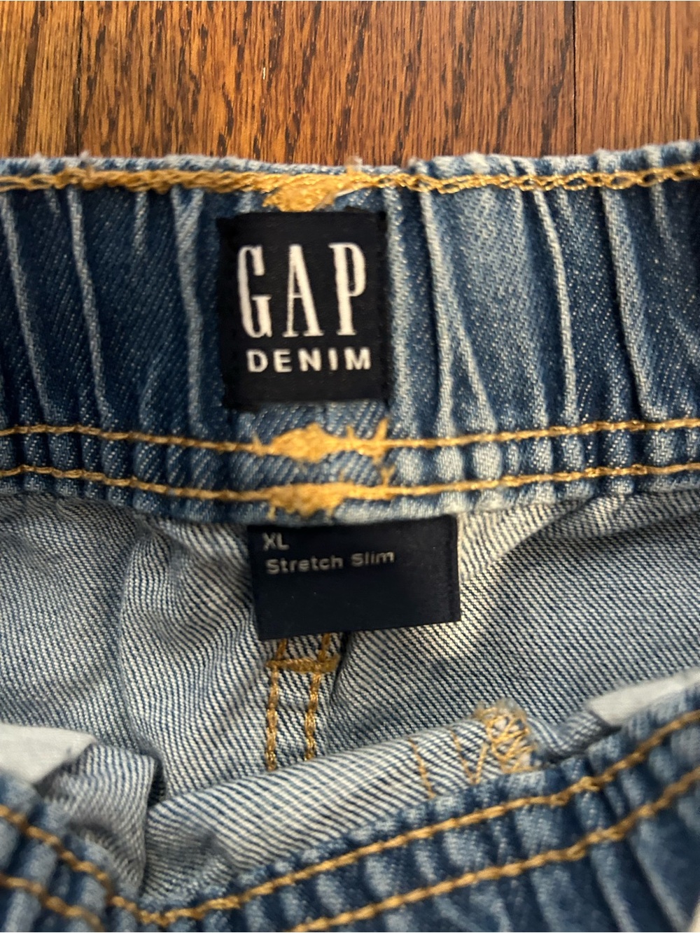 Light Blue Boy’s Jeans with Elastic Waist - Picture 3 of 6